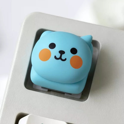 Qoo expression, multi-color resin molded personalized keycaps, cartoon image creative cultural keycaps, mechanical keyboard handmade decorative keycaps