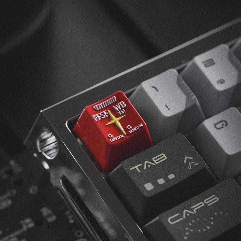 Gundam logo, 1U metal personalized keycap, anime and gaming technology inspired creative decorative keycap
