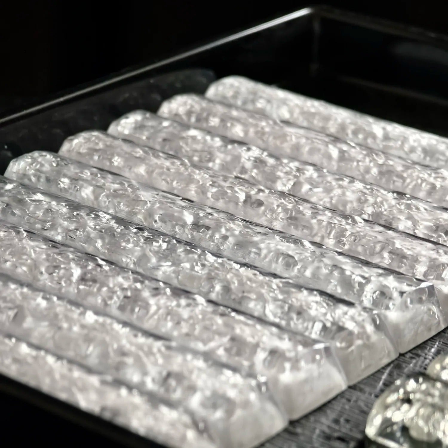 Ice cubes, water ripple design, 6.25U space bar transparent resin personalized keycap, mechanical keyboard element decorative keycap