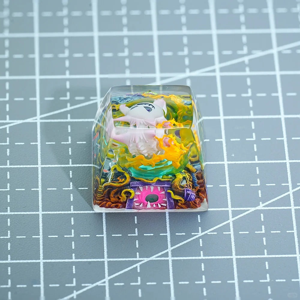 Pok é mon, Gengar coating and sealing design, Crystal Resin Personalized Keycaps, Anime Game Culture Creative Resin Keycaps, Mechanical Keyboard Art Decorative Keycaps