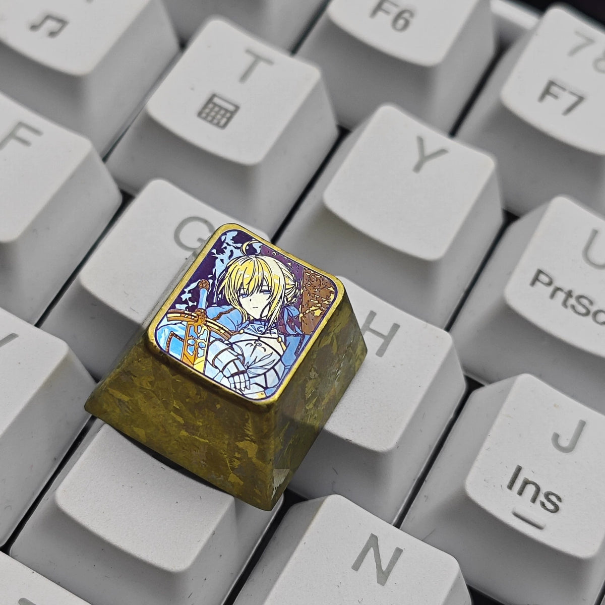 Fate/stay night,saber 1 U titanium alloy personalized keycaps, anime and game cultural creative keycaps, mechanical keyboard decorative keycaps