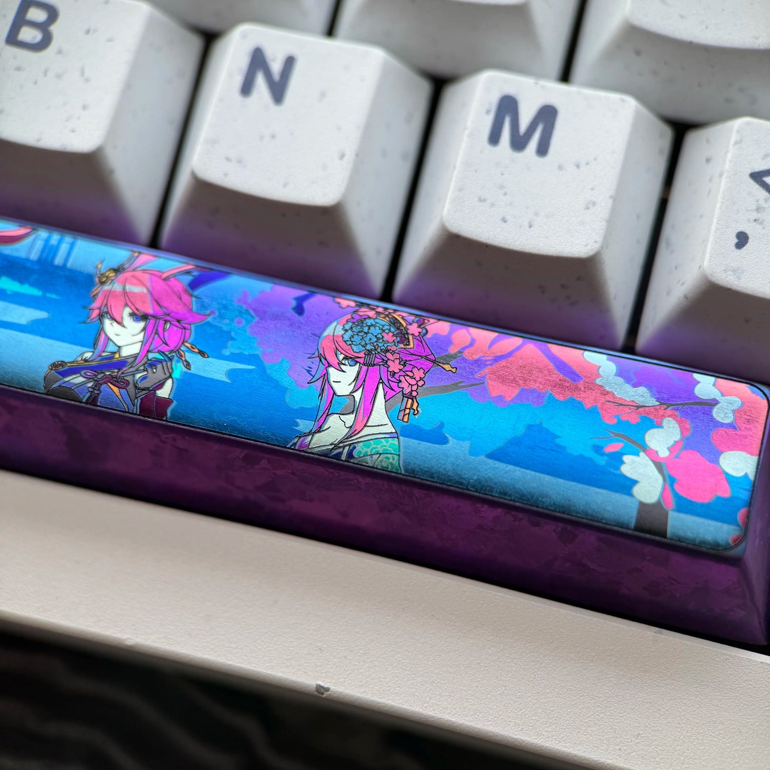 Honkai Impact, Yae Sakura, 6.25U/7U Spacebar Titanium Alloy Personalized Keycaps, Anime Game Culture Creative Mechanical Keyboard Decorative Keycaps