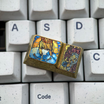 Fate， Saber, 1.75U ladder CAPS titanium alloy personalized keycap, anime, gaming, cultural and creative mechanical keyboard decoration keycap