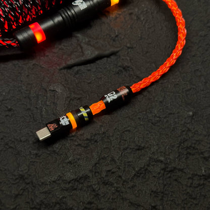Customized manual data cable for mechanical keyboard with EVA theme design, Type-C TO USB-A Mechanical keyboard manual customization data cable