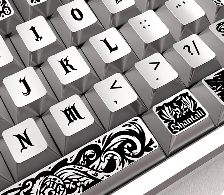 Ancient God, Cthulhu themed design, metallic paint texture, PBT material personalized keycap set, creative decorative keycap set, compatible with 61/64/68/75/84/87/104 mechanical keyboard replacement keycap