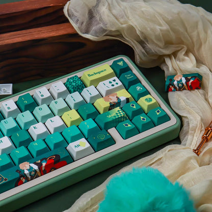 Honkai: Star Rail series, Aventurine theme, PBT material personalized keycap set, factory height, compatible with Wooting/ROG EXTREME mechanical keyboard