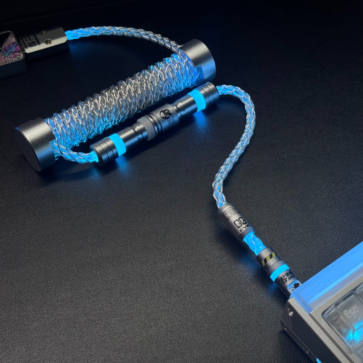 Customized manual data cable for mechanical keyboard with EVA theme design, Type-C TO USB-A Mechanical keyboard manual customization data cable