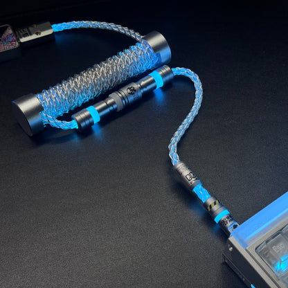Customized manual data cable for mechanical keyboard with EVA theme design, Type-C TO USB-A Mechanical keyboard manual customization data cable