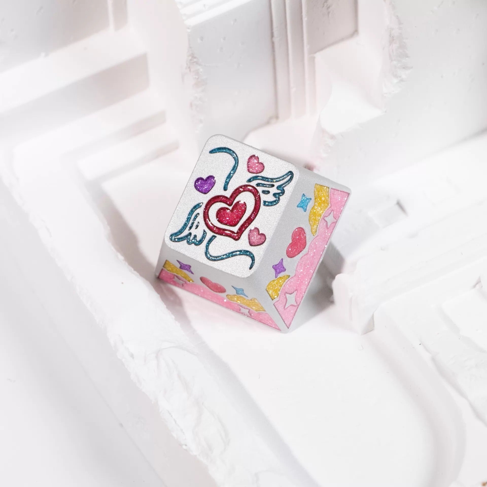 Cute weather theme, keycaps made of aluminum alloy material CNC integrated precision machining personalized keycaps, mechanical keyboard decorative keycaps