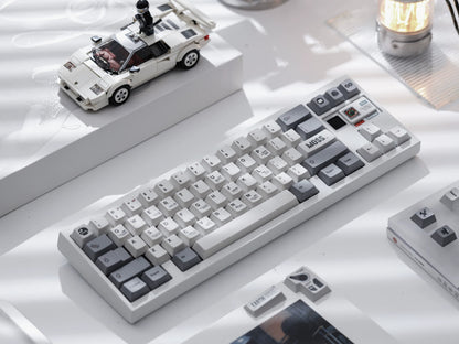 SPACE CRISIS  themed design, MOSS creative keycap set, PBT material personalized keycap set, mechanical keyboard replacement decorative keycaps, compatible with 61/64/68/75/84/87/104 key mechanical keyboard