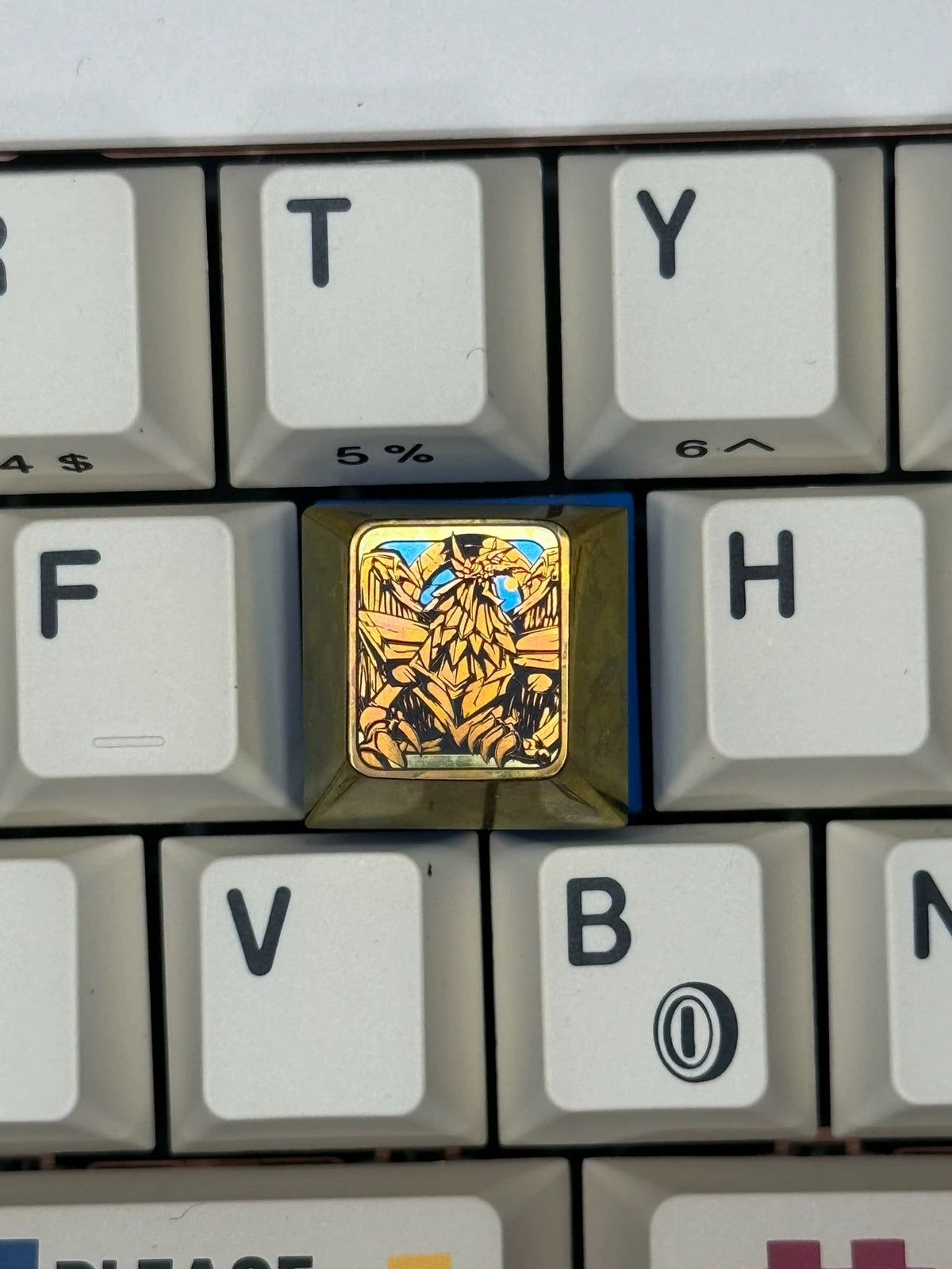 ‌Yu-Gi-Oh! ， Egyptian God 5 styles/1 U titanium alloy metal personalized keycaps, anime and game character peripheral products, decorative keycaps.