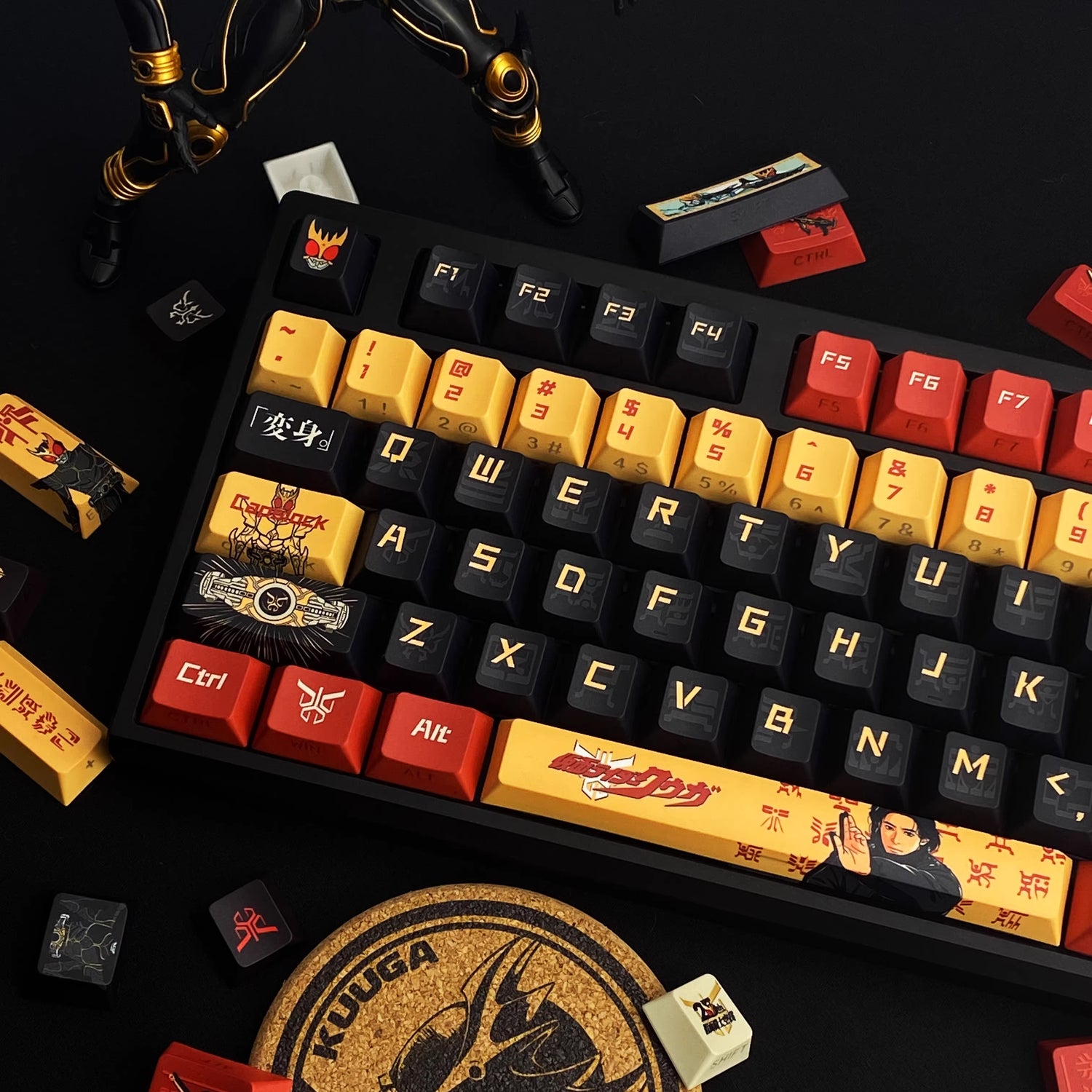 Kamen Rider Theme Series Design Set Keycaps, Ultimate Kuuga，custom set personalized keycap series, PBT material, compatible with 61/64/68/75/84/87/104 mechanical keyboard keycap set