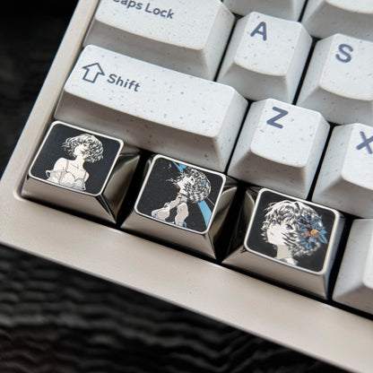 EVA series, Asuka/Ayanami Rei theme, finely carved titanium alloy personalized keycaps, innovative metal decorative keycaps for anime and games