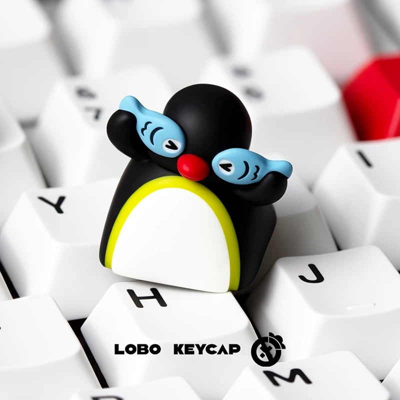 PINGU themed series, multi-color resin personalized keycaps, cute mechanical keyboard cartoon decorative keycaps