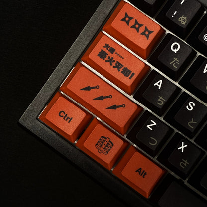 Naruto series, Uchiha Madara theme, PBT material material personalized keycap set, anime and games cultural creative decoration keycap set, compatible with 61/64/68/75/84/87/104 mechanical keyboard replacement keycap