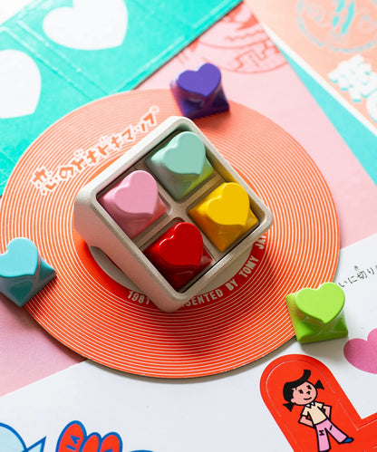 Original heart-shaped personalized Sweet Heart asymmetrical heart-shaped baked paint keycap aluminum alloy CNC machining personalized keycap