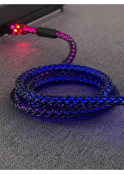 Basic overall luminous single-crystal copper mechanical keyboard customized manual data cable, luminous data cable