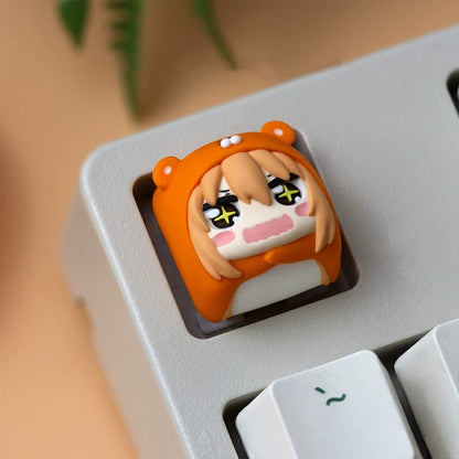 Doma Umaru， Multi colored resin cartoon character personalized keycaps, anime and game cultural creative keycaps, mechanical keyboard decorative keycaps