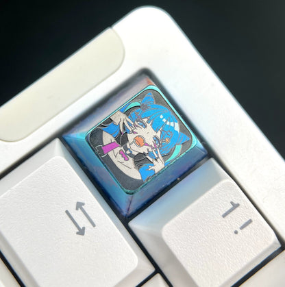 Hatsune Miku Cute Expression 1 U titanium alloy personalized keycaps, anime and game cultural creative keycaps, mechanical keyboard decorative keycaps