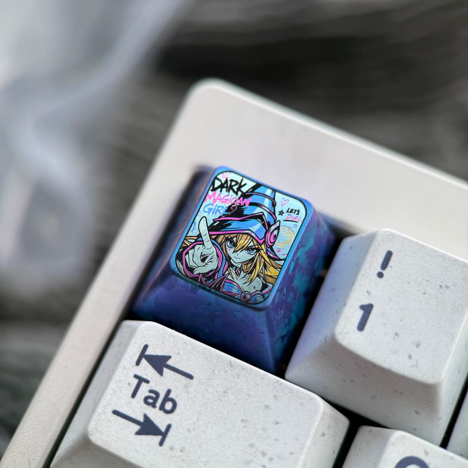 Yu-Gi-Oh! ， Black Magician Girl, 1U titanium alloy personalized keycaps, anime and game cultural creative keycaps, mechanical keyboard decorative keycaps