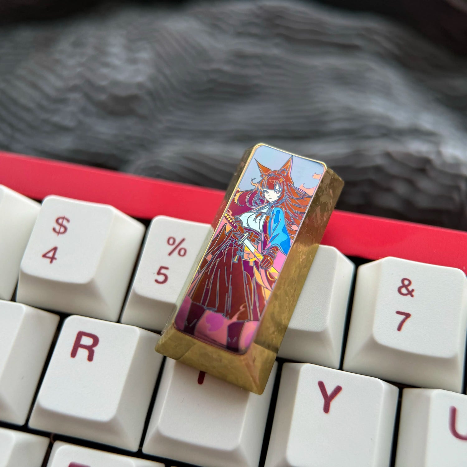 Mechanical keyboard 108% full-size keyboard, PAD keypad number area,+/Enter key, vertical 2U titanium alloy personalized key cap Collection, animation game cultural creative products, mechanical keyboard decorative key cap