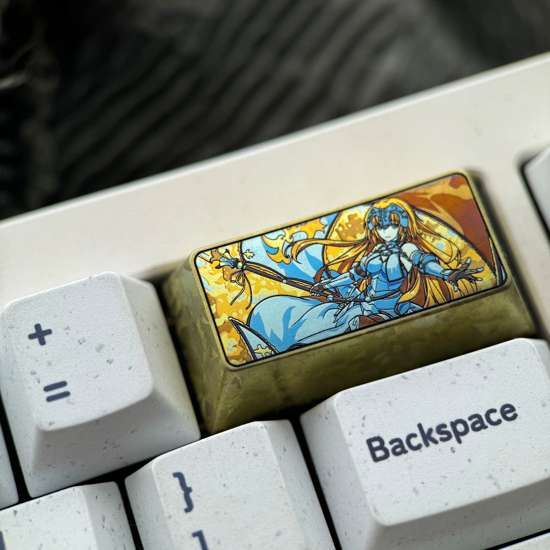 Fate/Samurai Remnant, Joan of Arc, 2U titanium alloy personalized keycaps, anime and game cultural creative keycaps, mechanical keycaps decorative keycaps