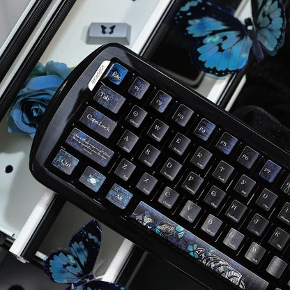 Skeleton Butterfly Keycap Set, Creative Keycap Cultural Art Keycap PBT Material Personalized Keycap Set, Compatible with 61/64/68/75/84/87/104 Key Mechanical Keyboard
