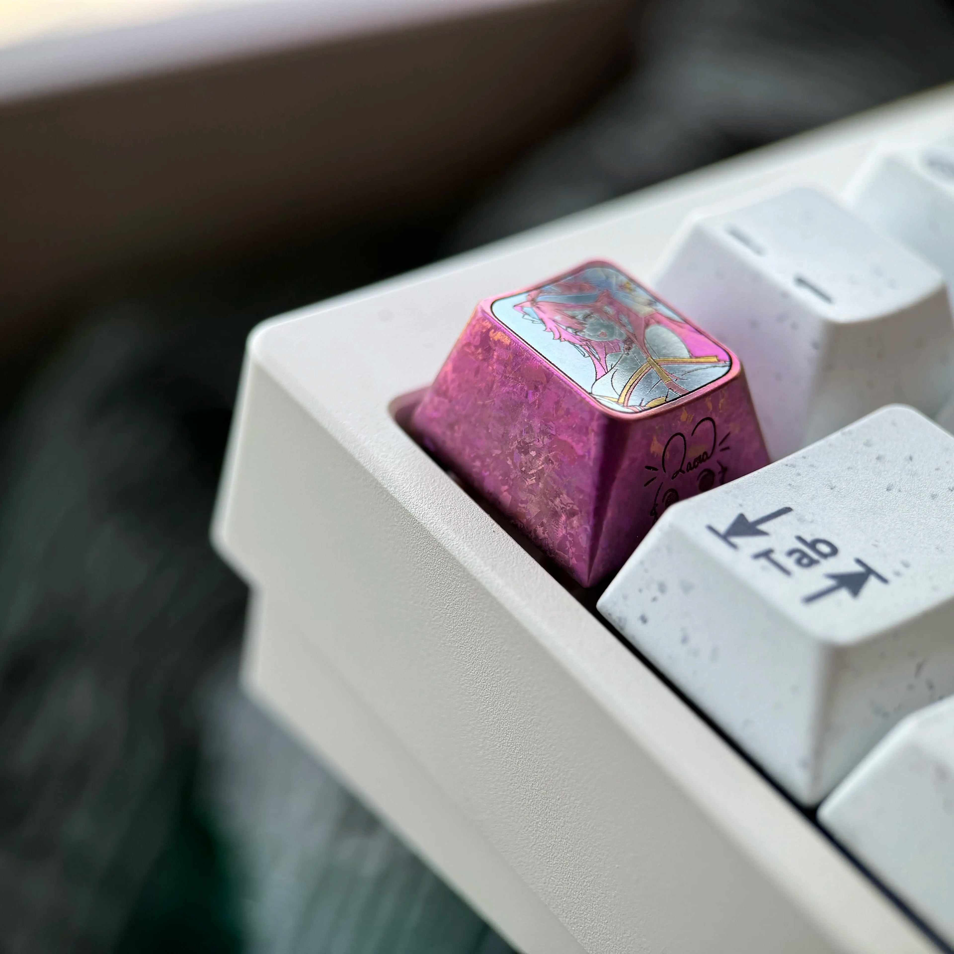 Raora Panthera theme design, 1U titanium alloy personalized keycaps, anime and game music mechanical keyboard creative decorative keycaps
