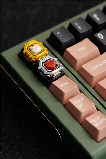 Space capsule themed design, personalized keycap, mechanical keyboard decoration, keycap resin coating, cute and cool mechanical style, mecha style keycap.