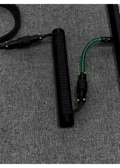 Hand customized three-stage illuminated aviation plug data cable, mechanical keyboard cable supporting magnetic axis keyboard