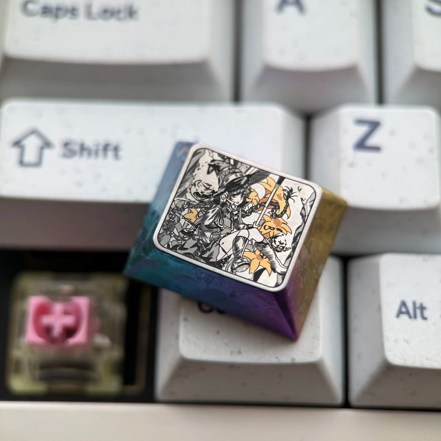 Mushoku Tensei: Jobless Reincarnation, Roxy1.25U precision titanium alloy, anime, game, novel, metal personalized keycaps