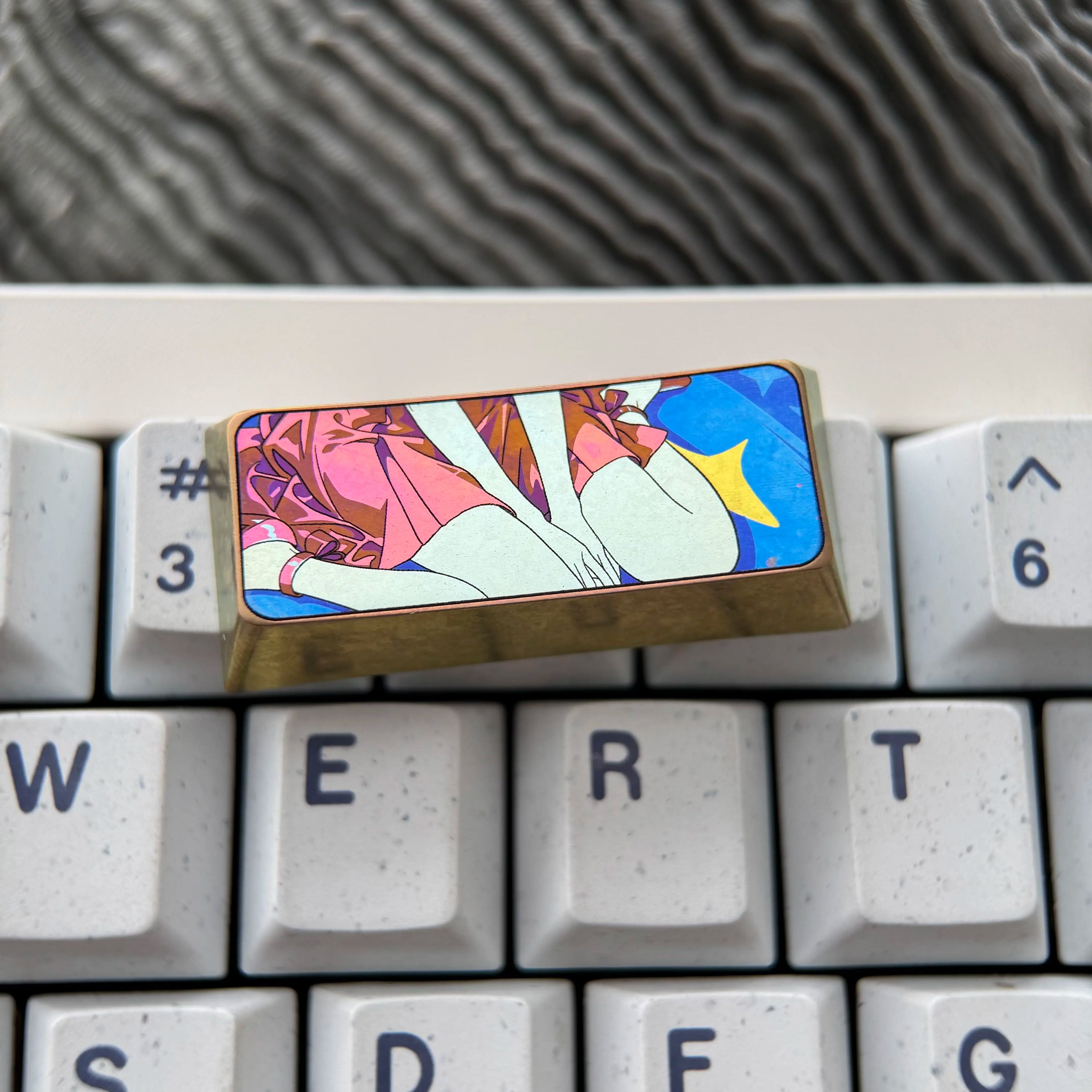 EVA, Asuka Titanium Alloy Combination Set, Personalized Keycap Set for the Left Large Keypad of the Keyboard, Anime Metal Decorative Keycaps