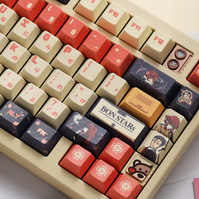 Smoking Behind the Supermarket with You，PBT material Original Factory Height,  mechanical keyboard replacement keycap set, Compatible with 61/64/68/75/84/87/104 Key Mechanical Keyboard Keycap Set