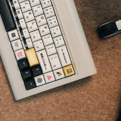 Initial D，AE86，PBT material personalized keycap set, anime keycap culture peripheral mechanical keyboard decoration keycaps， Compatible with 61/64/68/75/84/87/104 key mechanical keyboard keycap set