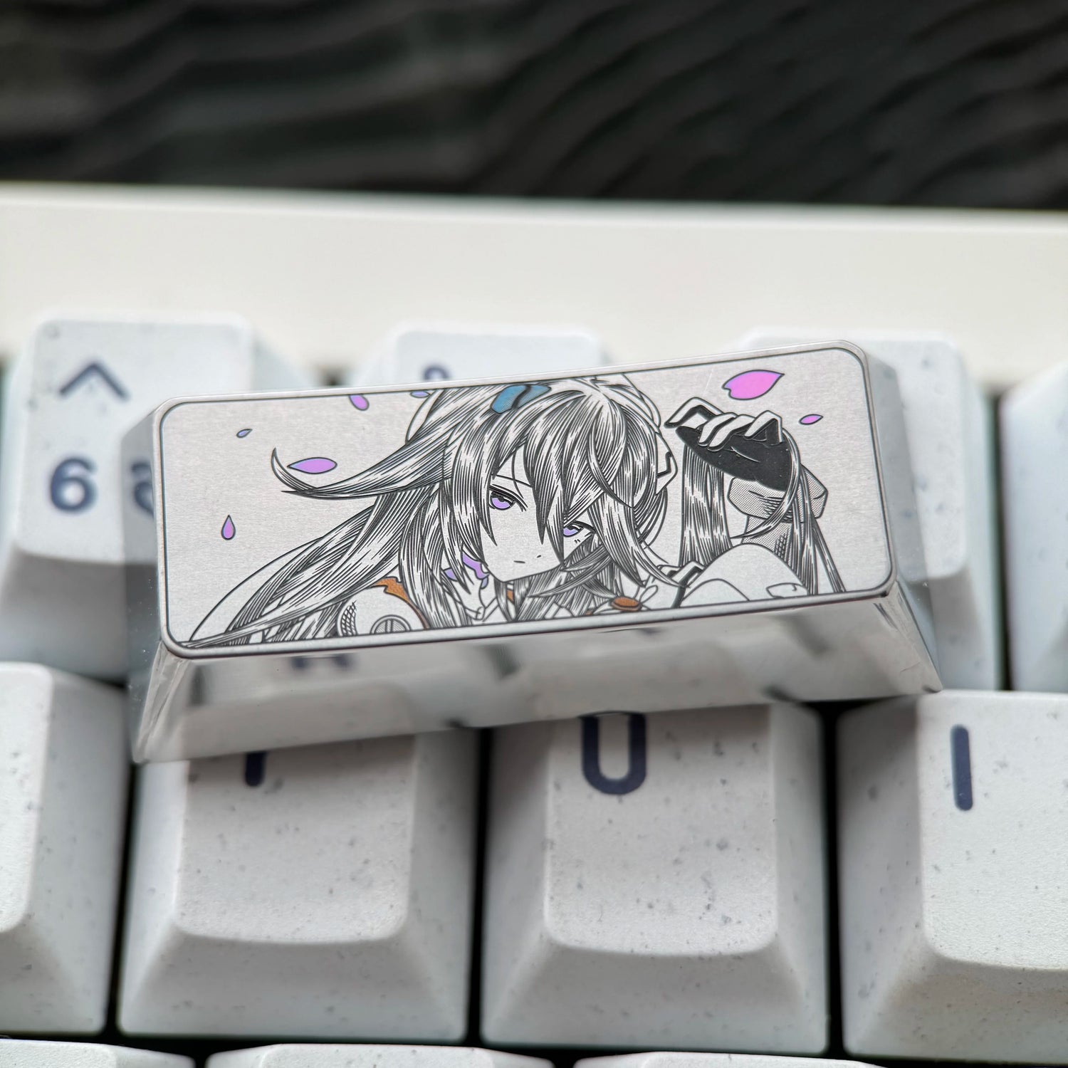 EVA series, Ayanami Rei series, 2.25U precision carved titanium alloy personalized keycaps, anime and game culture innovation mechanical keyboard decorative keycaps