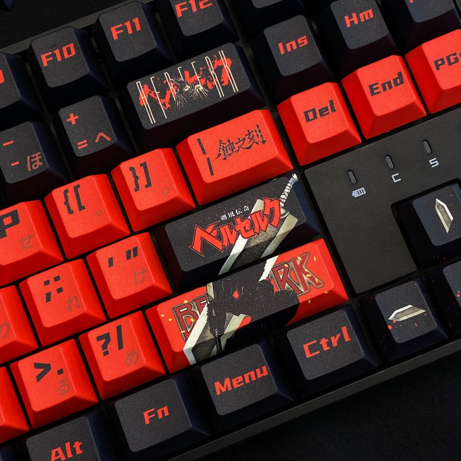 Berserk themed design set keycaps, PBT material original factory highly personalized keycap set, anime game keycap set, suitable for 61/64/68/75/84/87/104 key mechanical keyboards
