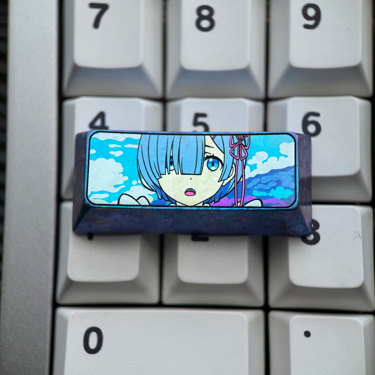 Re:Life in a different world from zero， Rem， Big key collection set Titanium alloy personalized keycaps, anime and game cultural creative keycaps, mechanical keyboard decorative keycaps