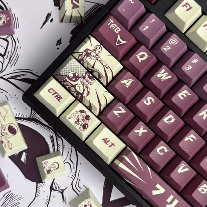 Dragon Ball series, Son Goku/Vegeta IV/Frieza, PBT material personalized keycap set, anime and game cultural and creative decorative keycap set, compatible with 61/64/68/75/84/87/104 mechanical keyboards