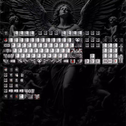 Fallen Angel Theme Design Keycap Metal Paint Pearl Paint Craftsmanship PBT Material Original Factory High Heat Sublimation Craftsmanship High Beauty Customization Personalized Keycap Set