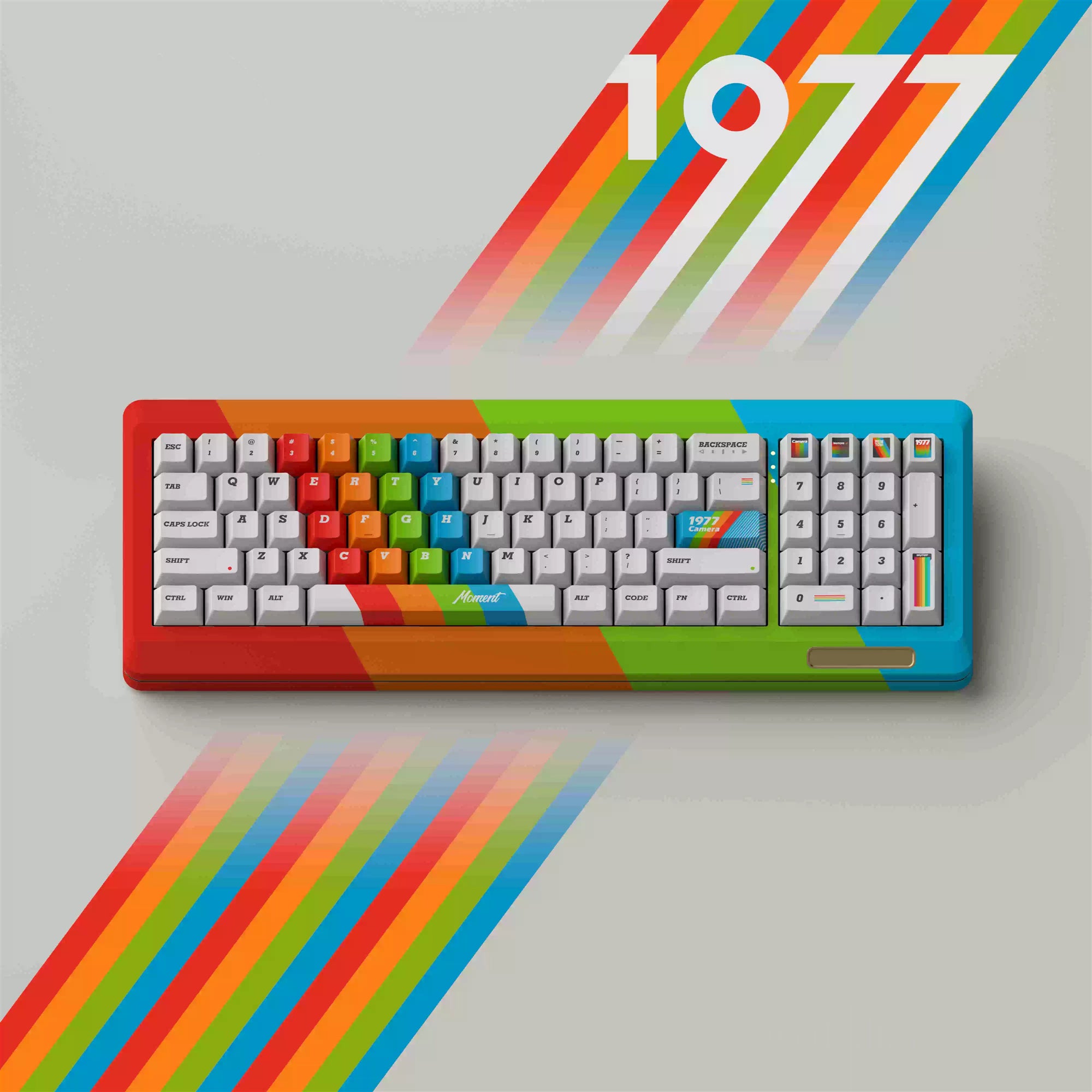 Original retro Polaroid keycap 1977 factory height 176 key PBT five sided thermal sublimation mechanical keyboard personalized keycap set