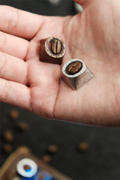 Resin coffee beans, coated with transparent resin coffee beans, creative and personalized keycaps, mechanical keyboard decorative art keycaps