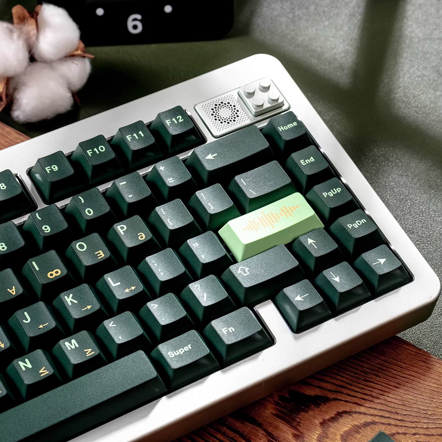 OMRON themed design, green PBT material personalized keycap set, factory height, compatible with Wooting/ROG EXTREME mechanical keyboard