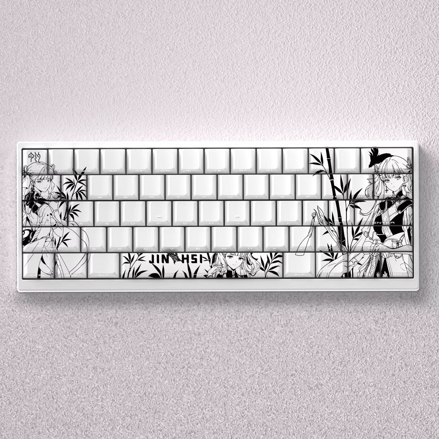 Wuthering Waves series, Jinhsi theme, original high PBT material compatible MX switch mechanical keyboard, anime game theme set keycaps, mechanical keyboard replacement keycap set