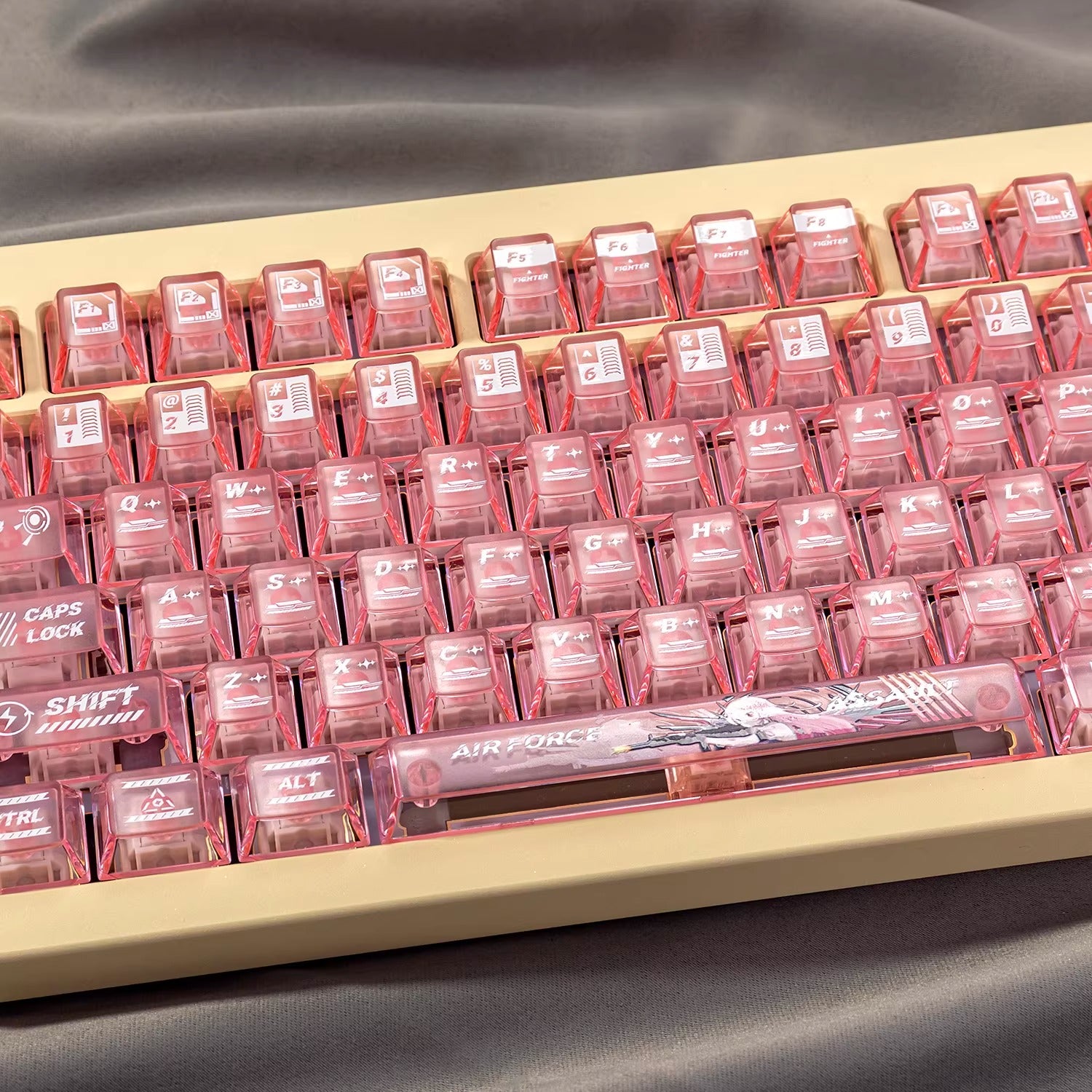 Air Force Assault keyboard keycap set, PC material sublimation technology, anime and game mechanical keyboard decoration keycap set