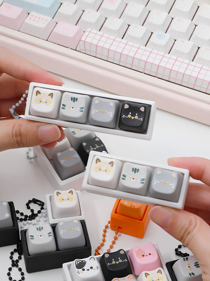 Cute cat switch tester, keycap keychain, cat themed keycap switch mechanical keyboard creative peripheral cultural products.