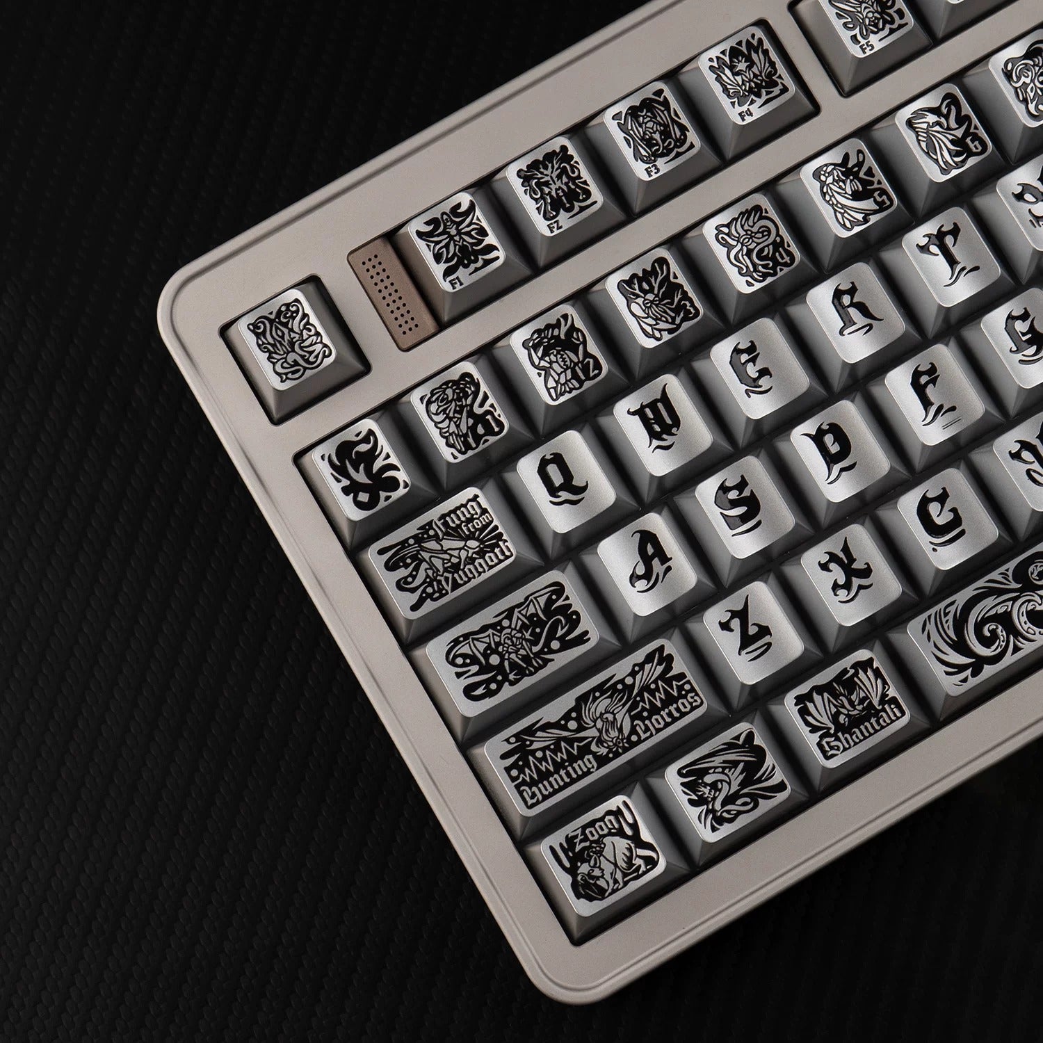Ancient God, Cthulhu themed design, metallic paint texture, PBT material personalized keycap set, creative decorative keycap set, compatible with 61/64/68/75/84/87/104 mechanical keyboard replacement keycap