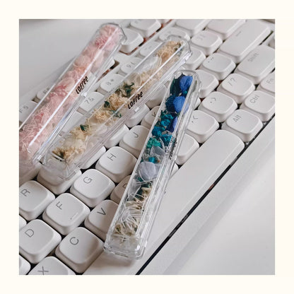 Natural Plant Specimen Eternal Flower Series, Lofree, 6.25U Crystal drops of glue Spacebar, Art Decorative Keycaps.