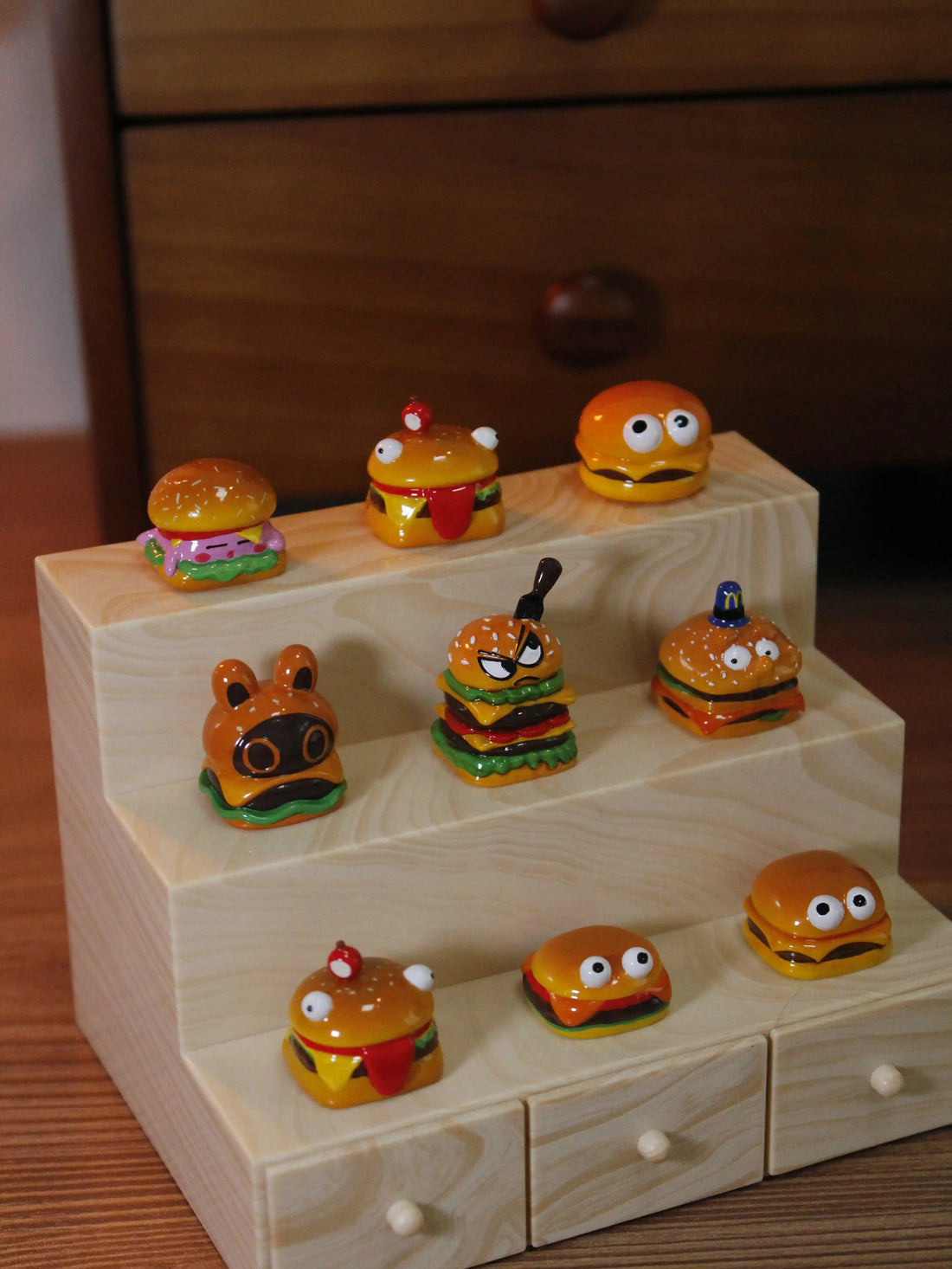 Clay Burger Image Design Personalized Keycaps, Cartoon Image Burger Fast Food Culture Creative Keycaps, Mechanical Keyboard Decorative Keycaps