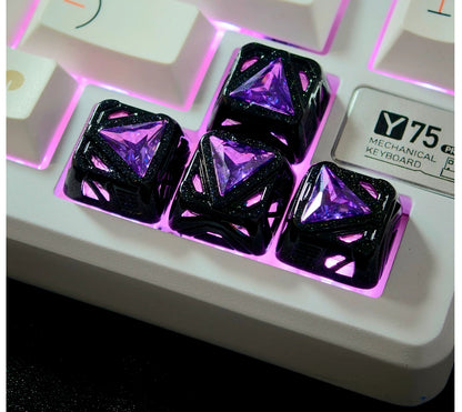 Star Trek concept hollow design translucent gemstone metal material personalized keycap art keycap customization keyboard decoration keycap
