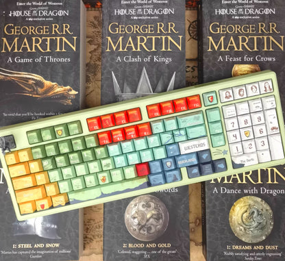 A Song of Ice and Fire themed keycap set, PBT material, sublimation technology, animation cartoon decoration keycap set